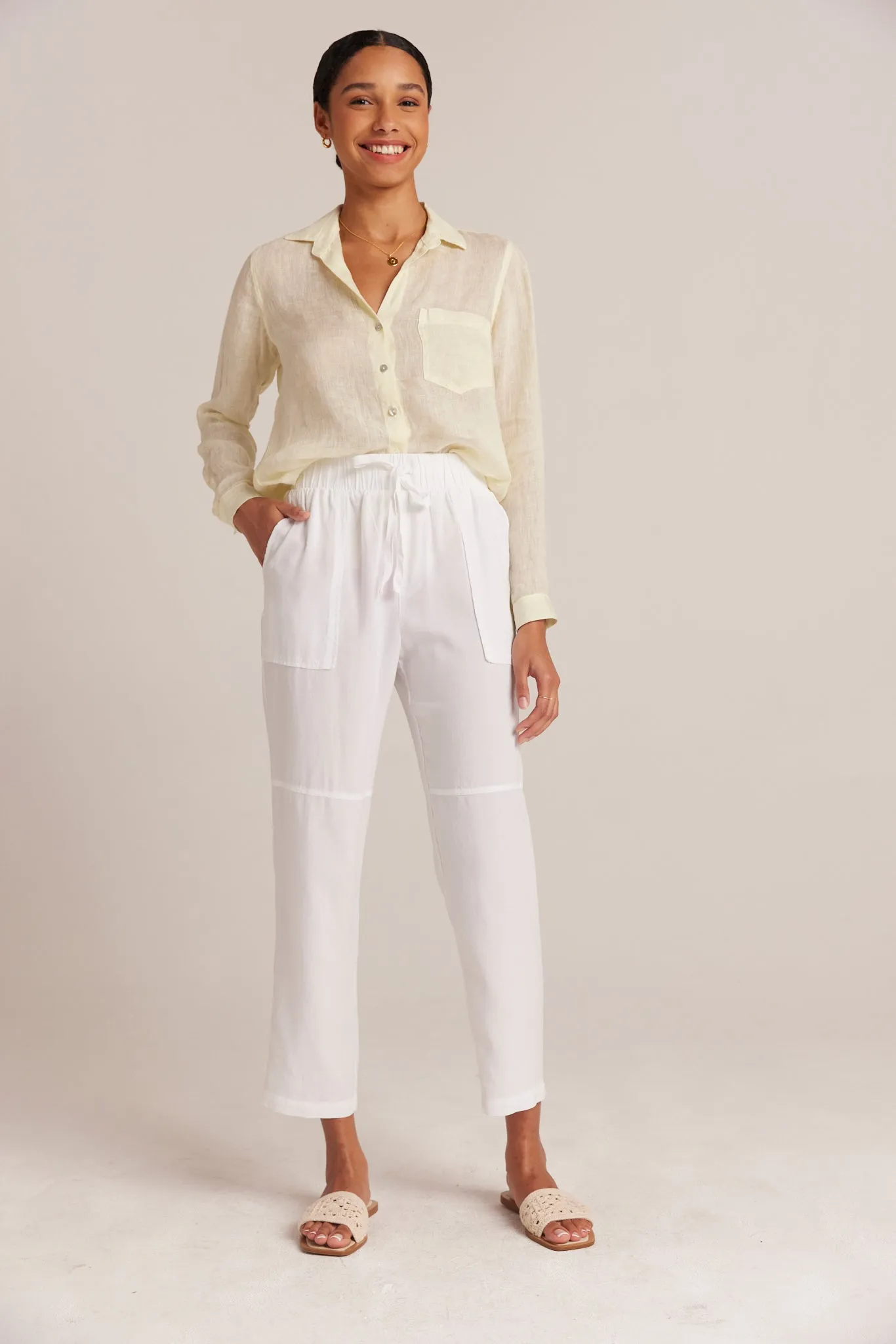 Utility Tie Waist Trouser - White sold by Bella Dahl product image thumbnail 2