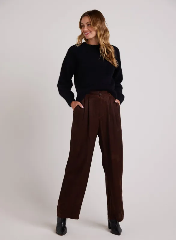 Pleat Front Trouser - Mahogany Brown sold by Bella Dahl