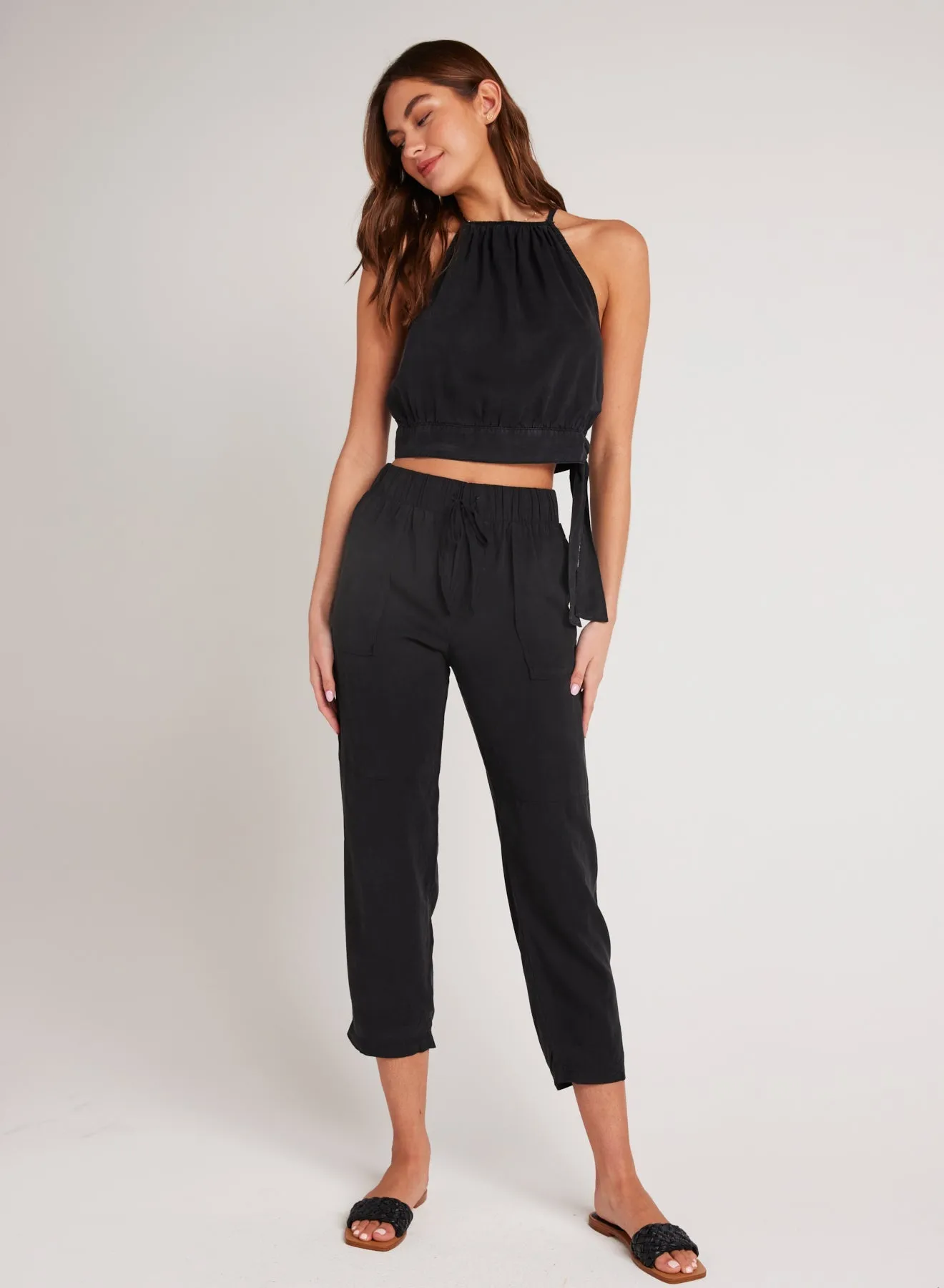 Utility Tie Waist Trouser - Vintage Black sold by Bella Dahl