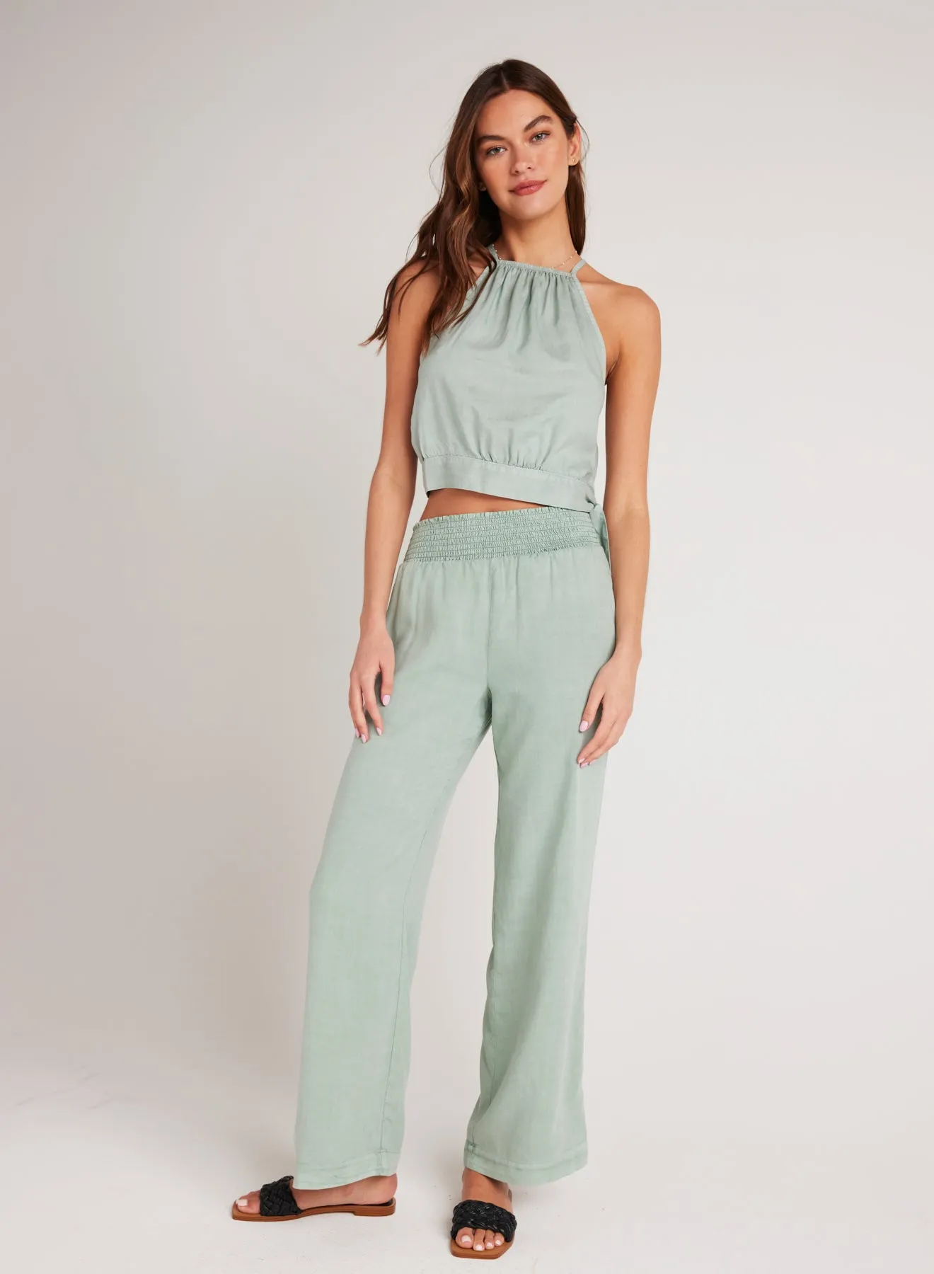 Smocked Waist Wide Leg - Oasis Green sold by Bella Dahl