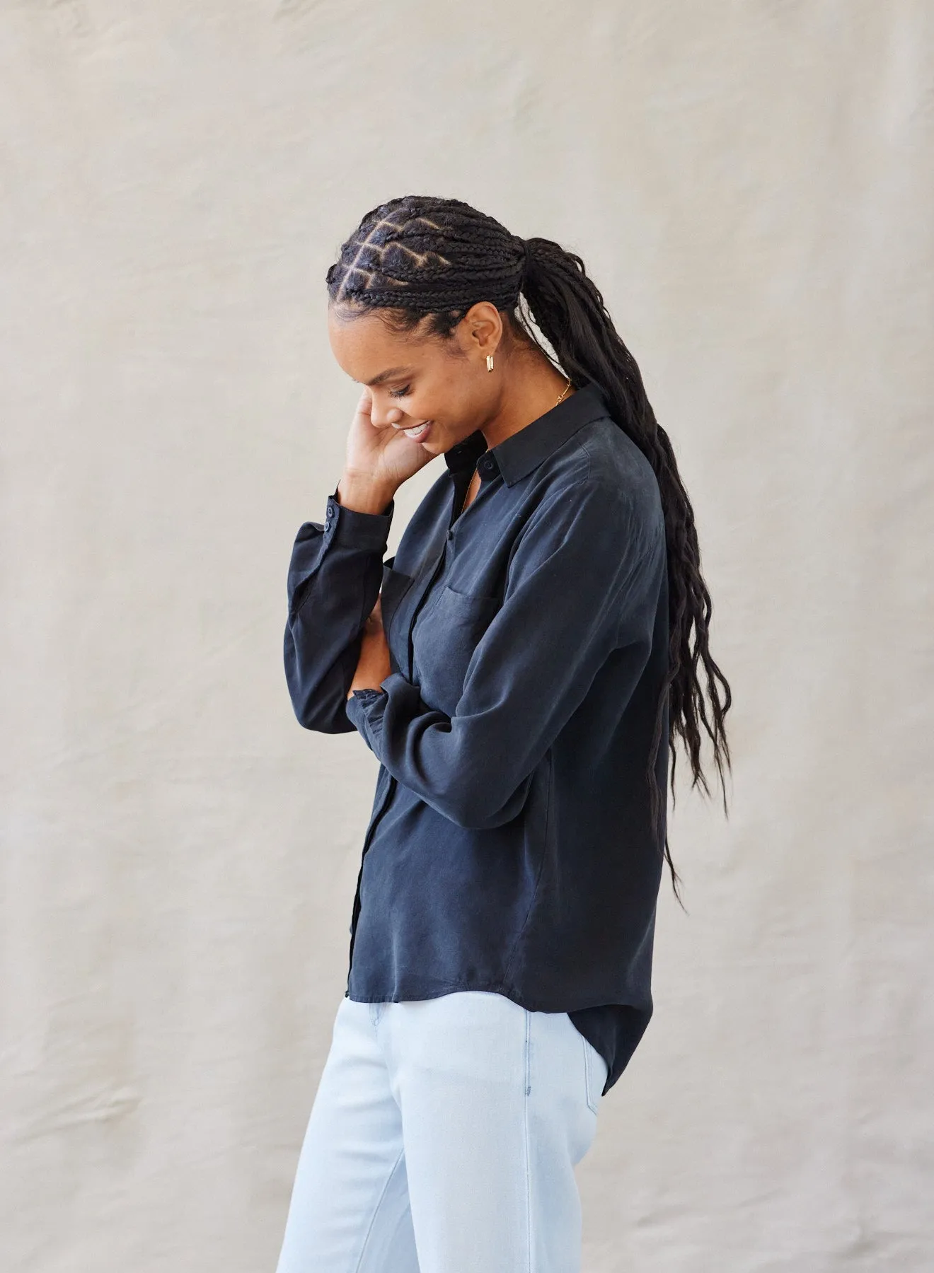 Two Pocket Classic Button Down - Vintage Black sold by Bella Dahl product image thumbnail 3