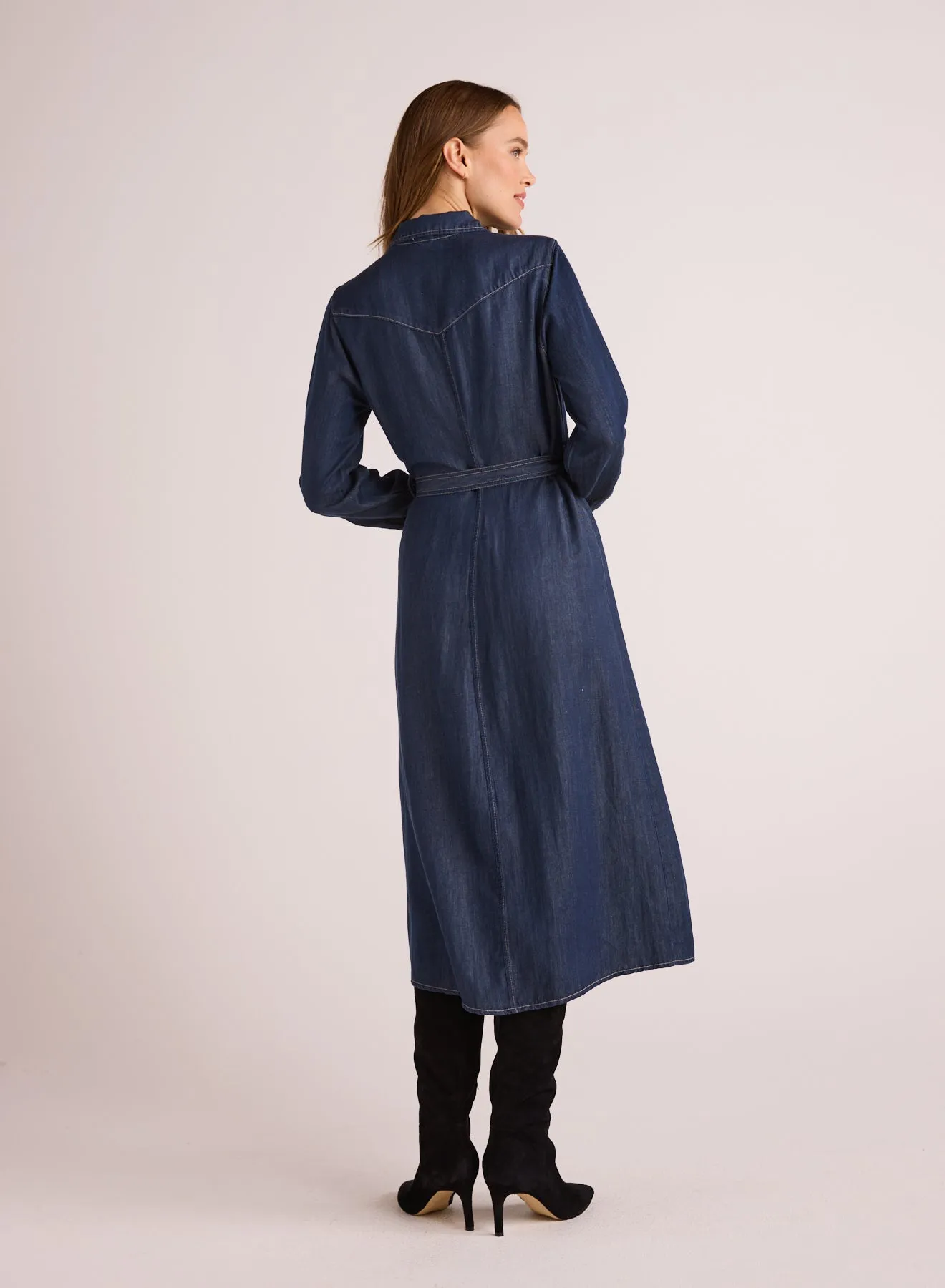Western Yoke Midi Dress - Dark Denim sold by Bella Dahl product image thumbnail 2