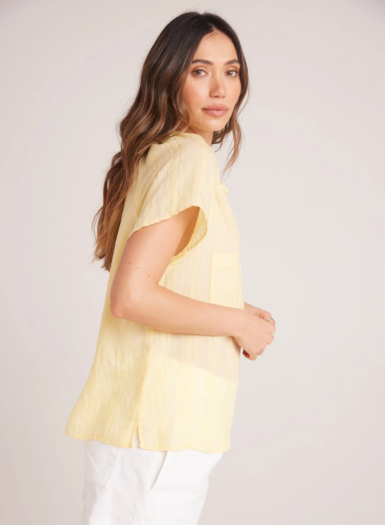Short Sleeve Pocket Pullover - Citron Yellow sold by Bella Dahl product image thumbnail 3
