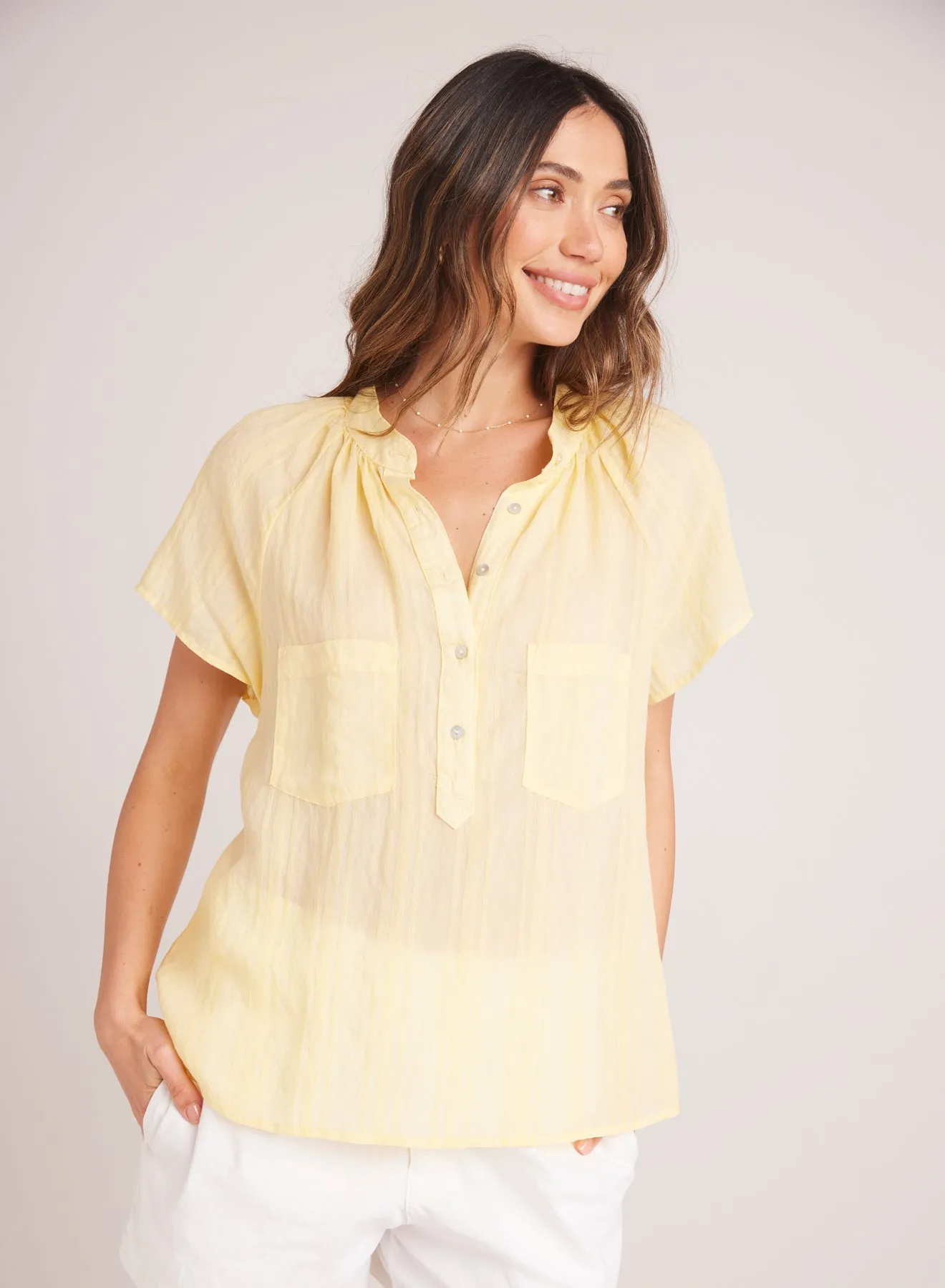 Short Sleeve Pocket Pullover - Citron Yellow sold by Bella Dahl