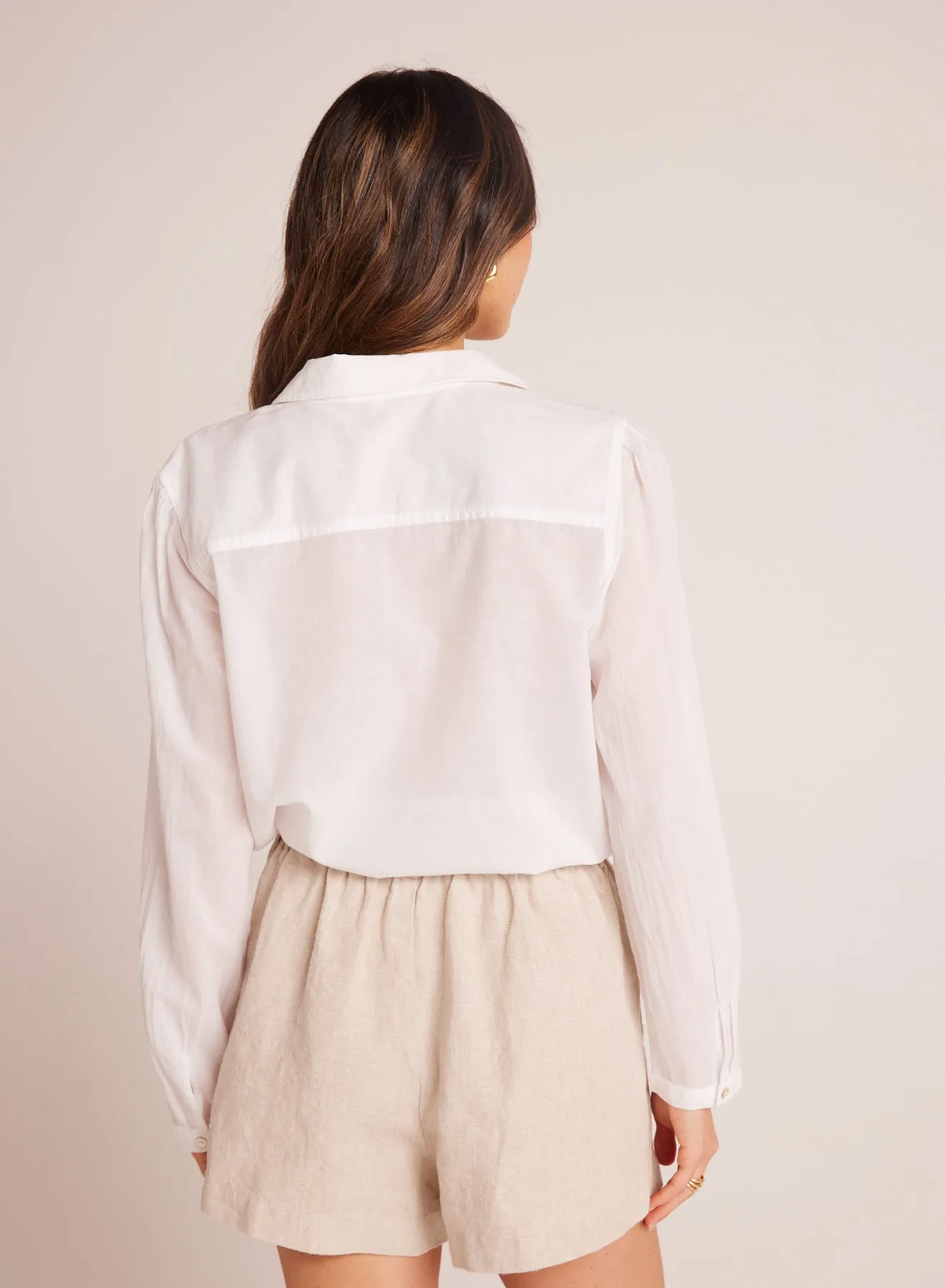 Pintuck Crop Button Down - White sold by Bella Dahl product image thumbnail 2