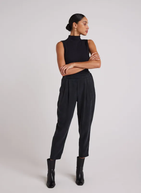 Nico Clean Waist Slouchy Trouser - Black sold by Bella Dahl