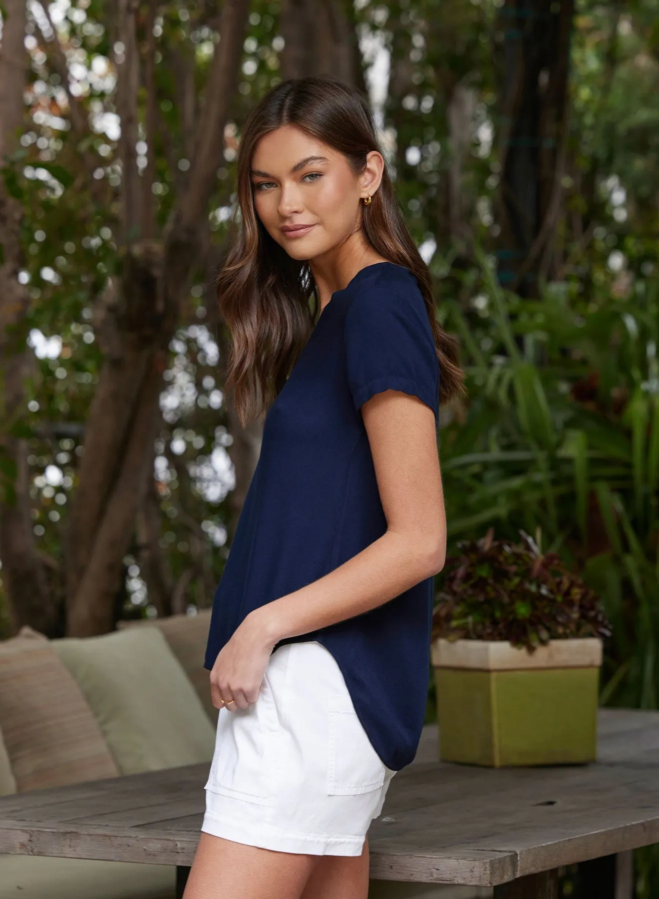 V-Neck Tee - Endless Sea sold by Bella Dahl product image thumbnail 3