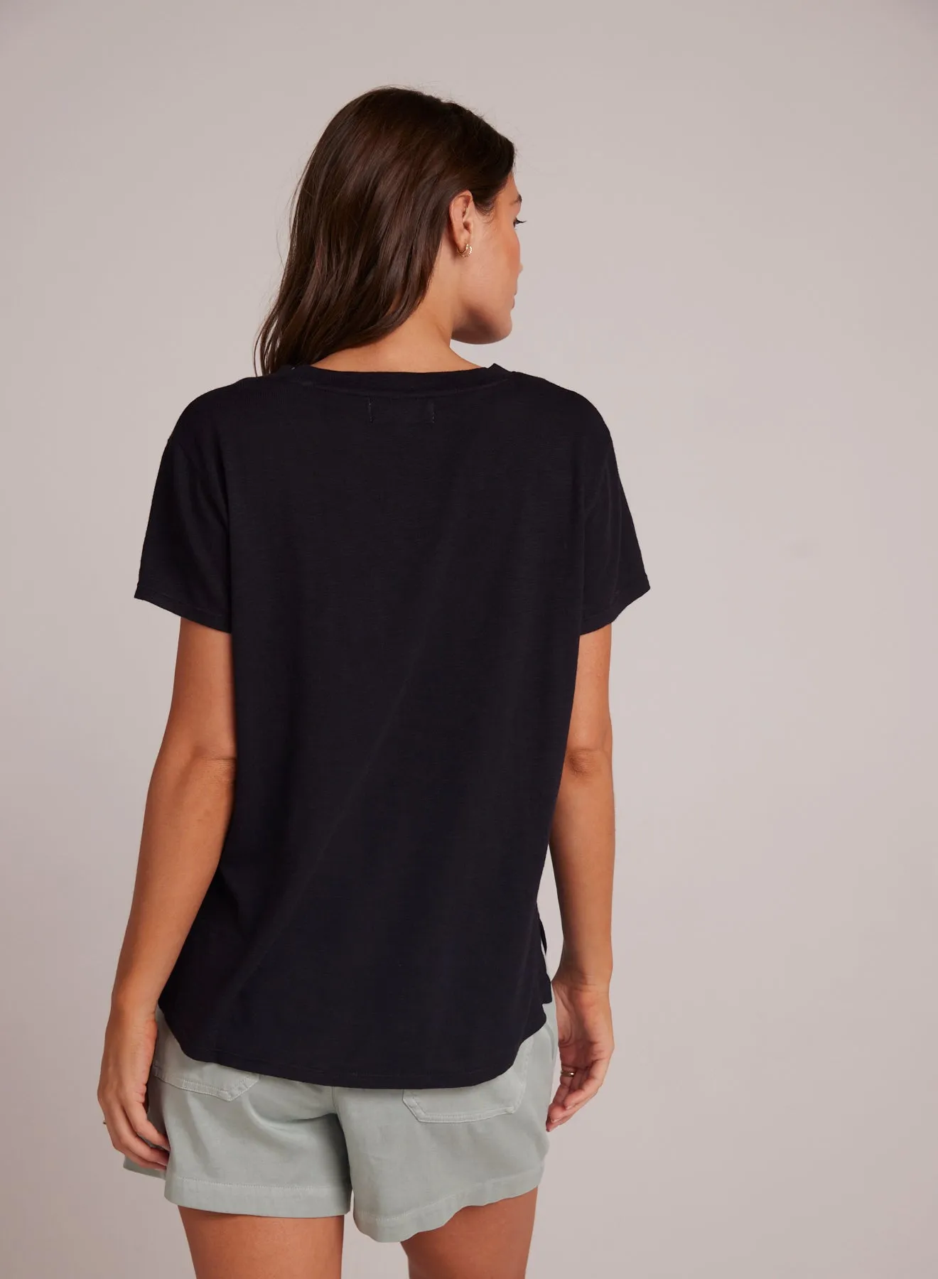 Side Slit V-Neck Tee - Black sold by Bella Dahl product image thumbnail 2