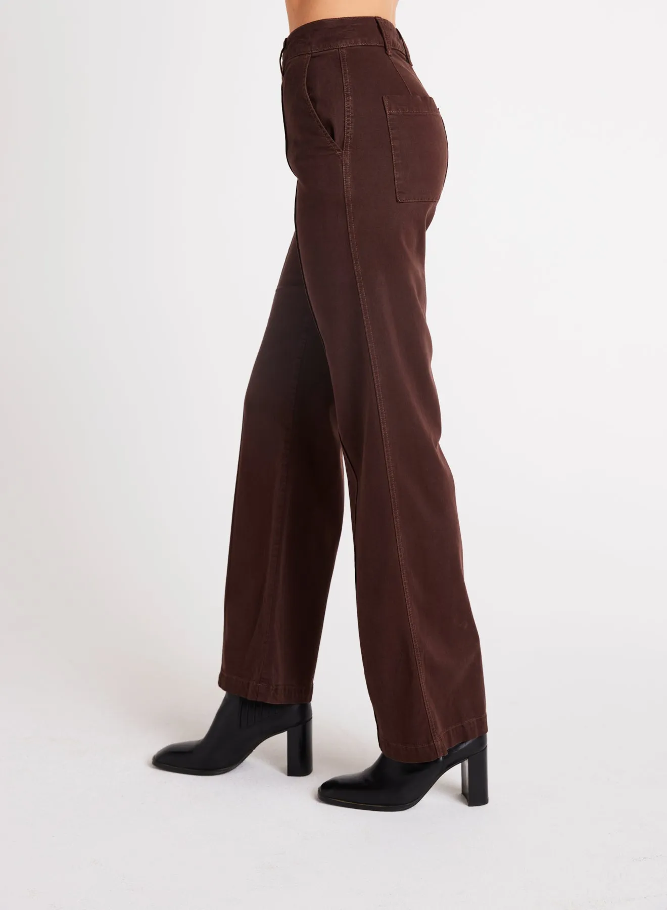 Ryder Pintuck Wide Leg - Chocolate Plum sold by Bella Dahl product image thumbnail 4