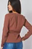 Long Sleeve Shirred Raglan Shirt - Java sold by Bella Dahl
