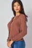 Long Sleeve Shirred Raglan Shirt - Java sold by Bella Dahl