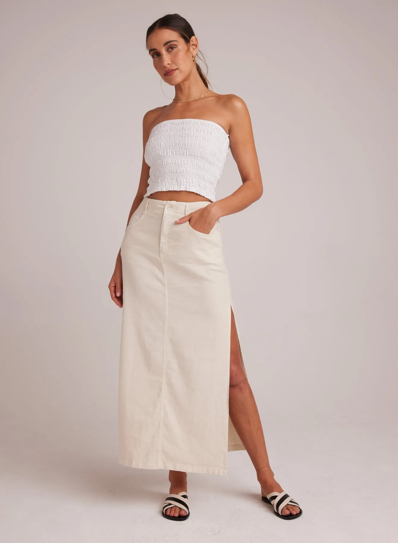 Indigo Side Slit Skirt - Samba Sand sold by Bella Dahl