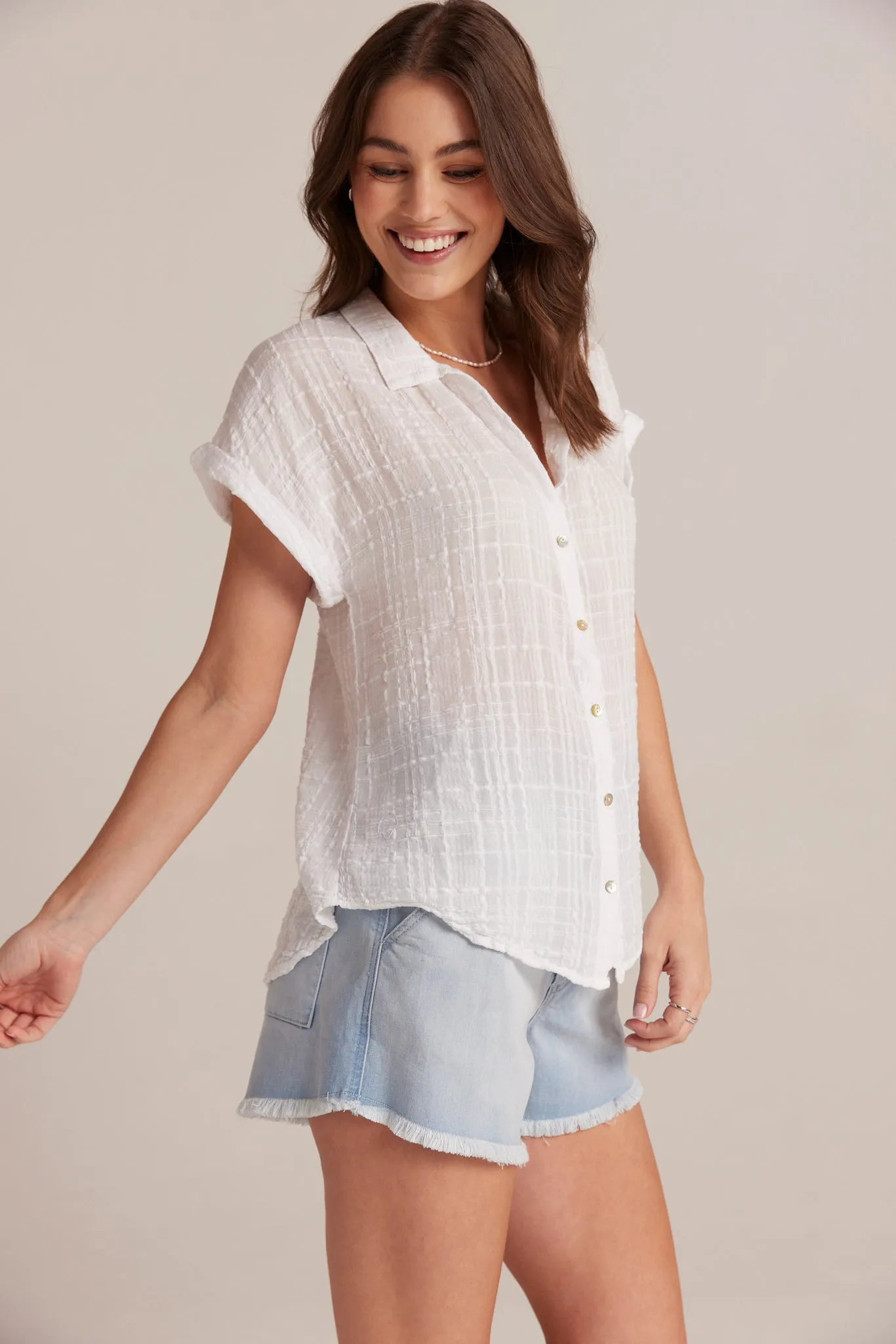 Cap Sleeve Button Down - White sold by Bella Dahl product image thumbnail 3