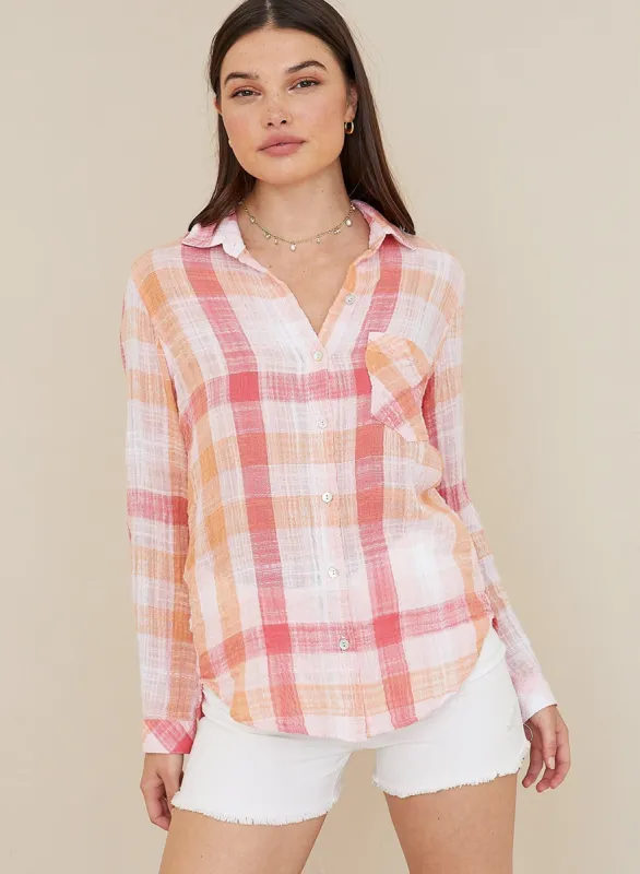 Brentwood Top - Summer Sunset Plaid sold by Bella Dahl