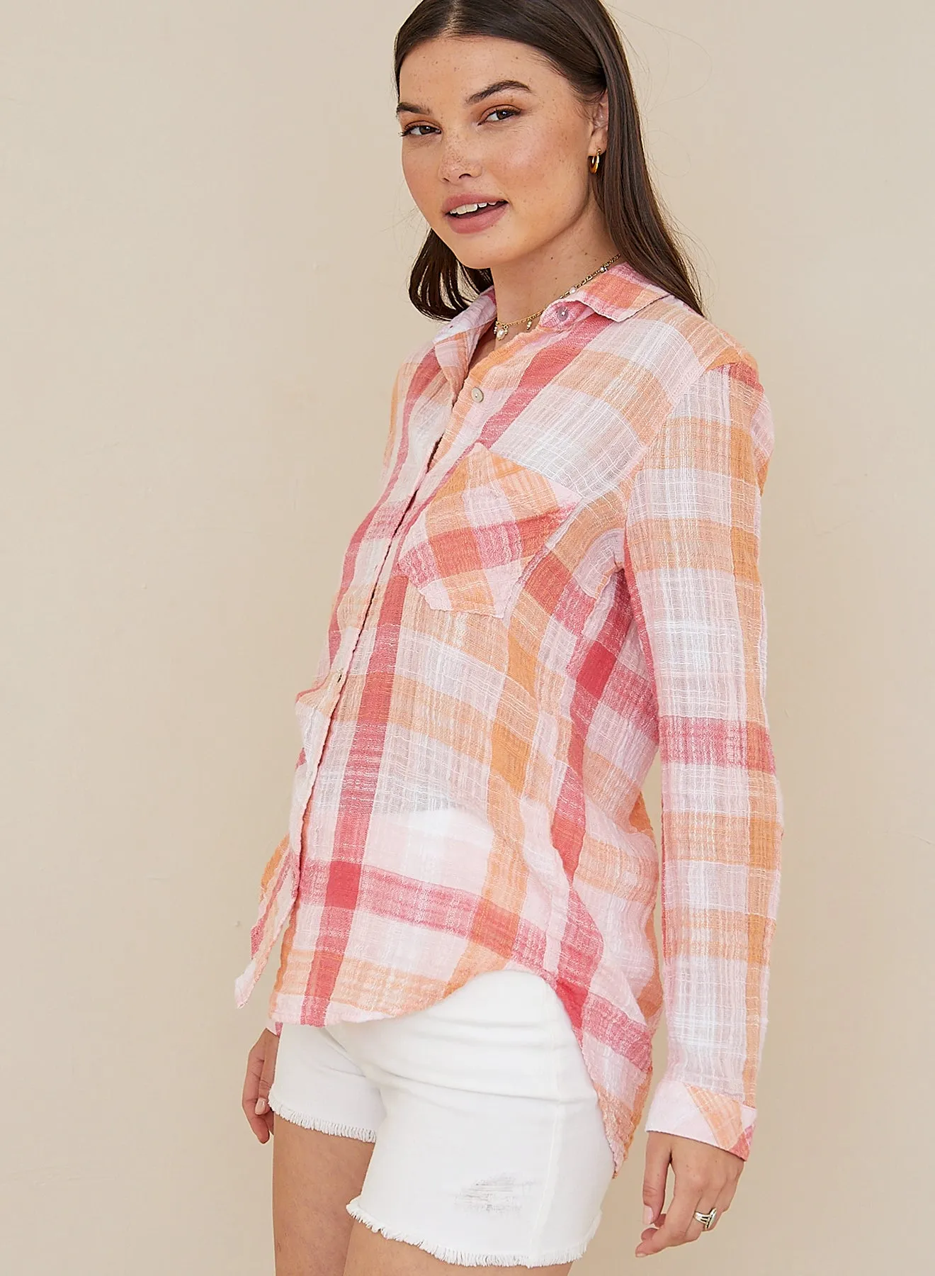 Brentwood Top - Summer Sunset Plaid sold by Bella Dahl product image thumbnail 3