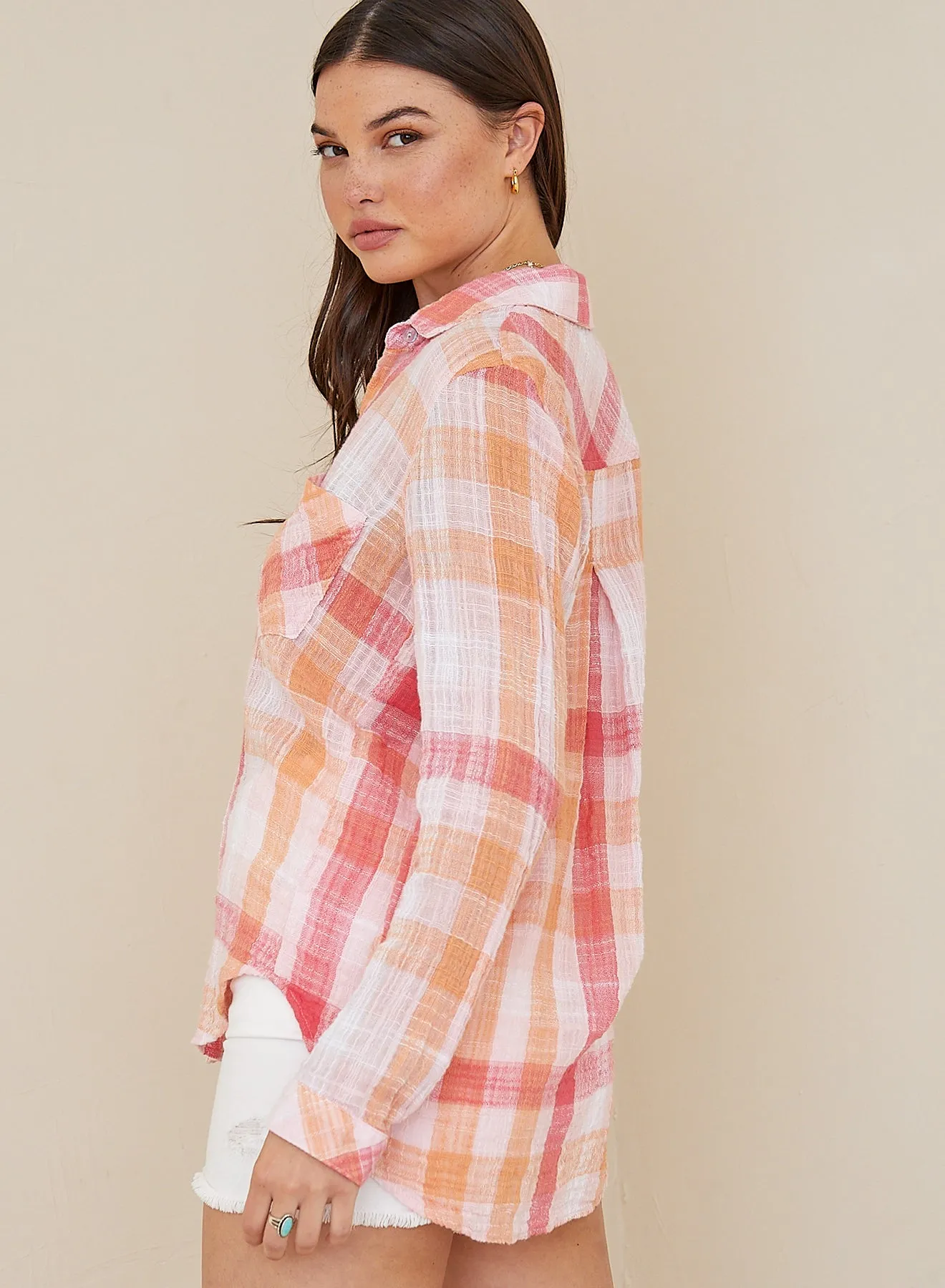 Brentwood Top - Summer Sunset Plaid sold by Bella Dahl product image thumbnail 2