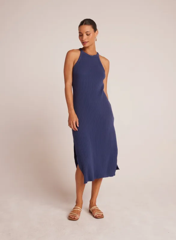 Fitted Halter Midi Dress - Nautical Navy sold by Bella Dahl