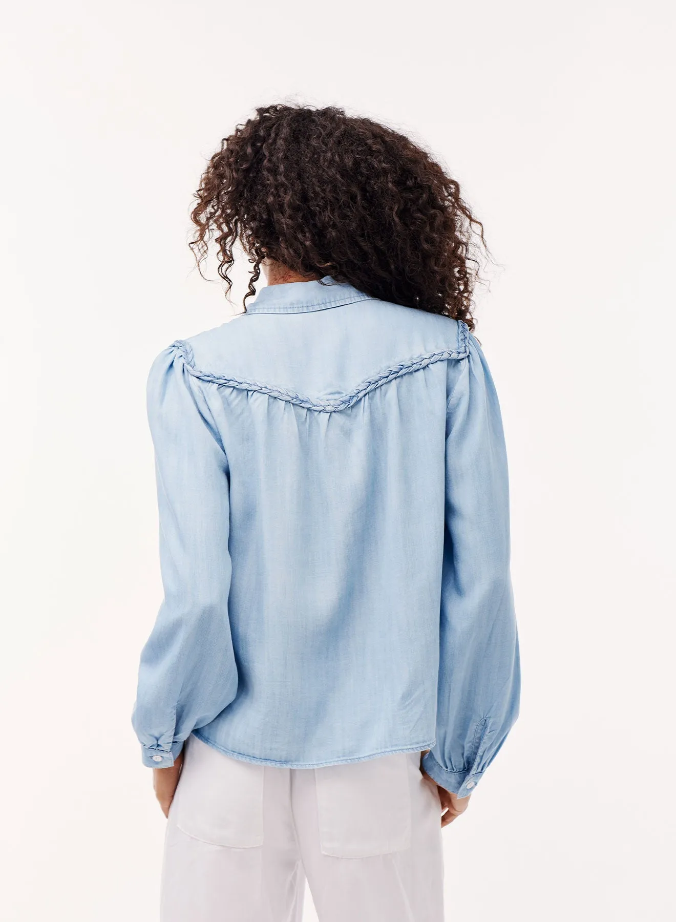 Braided Denim Button Down - Light Indigo Wash sold by Bella Dahl product image thumbnail 2