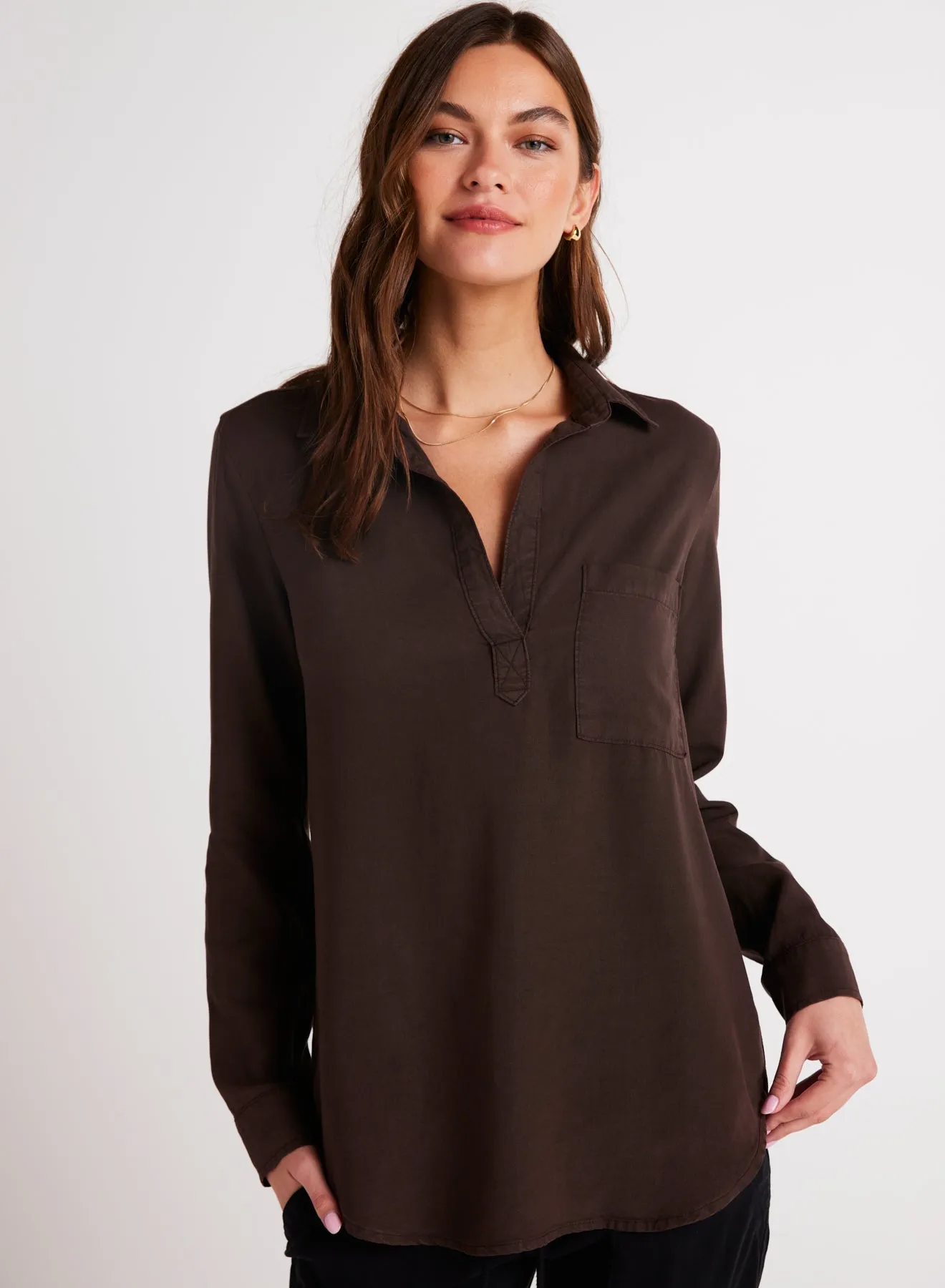 Long Sleeve Pullover Tunic - Chestnut Brown sold by Bella Dahl