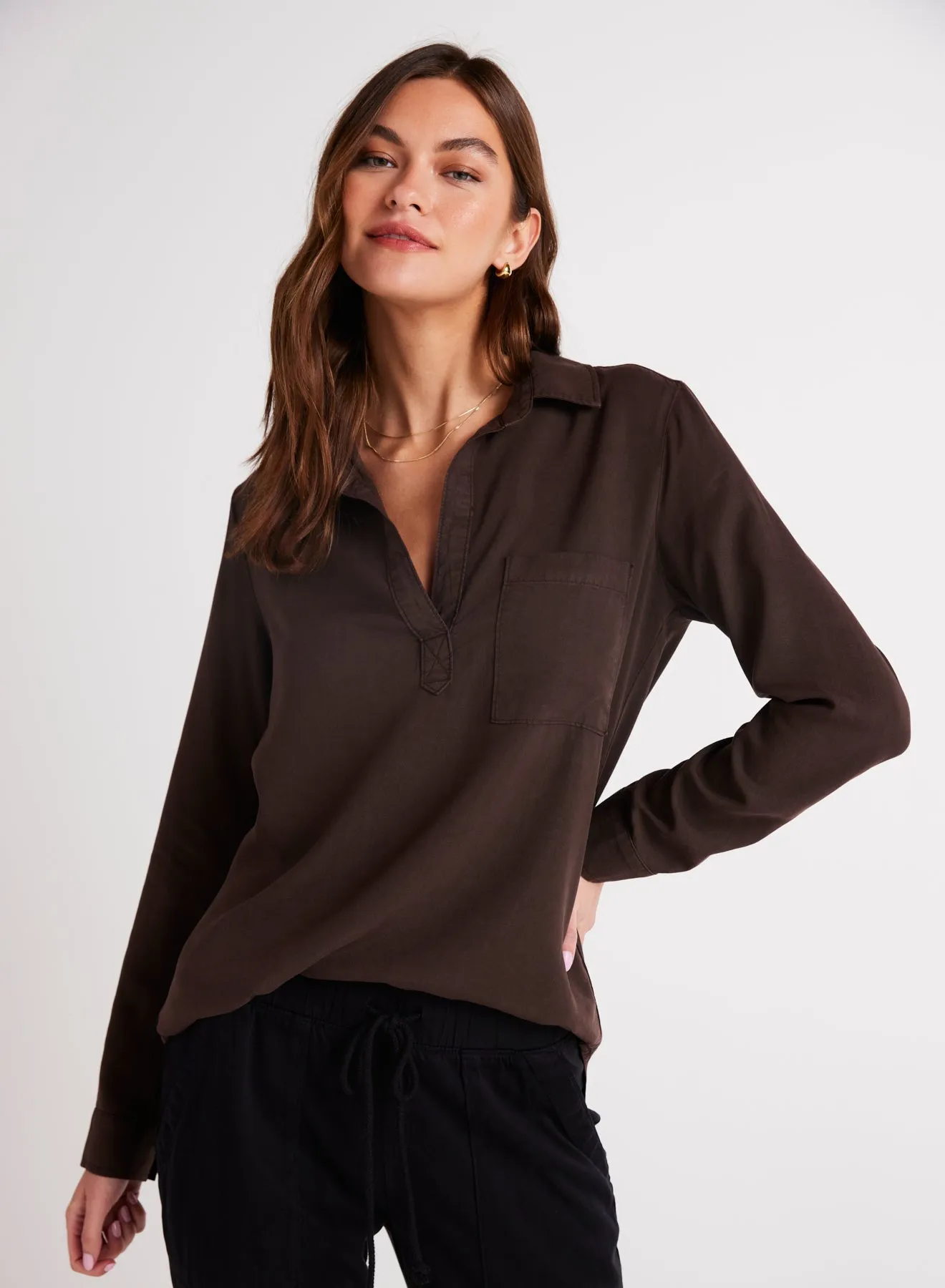 Long Sleeve Pullover Tunic - Chestnut Brown sold by Bella Dahl product image thumbnail 4
