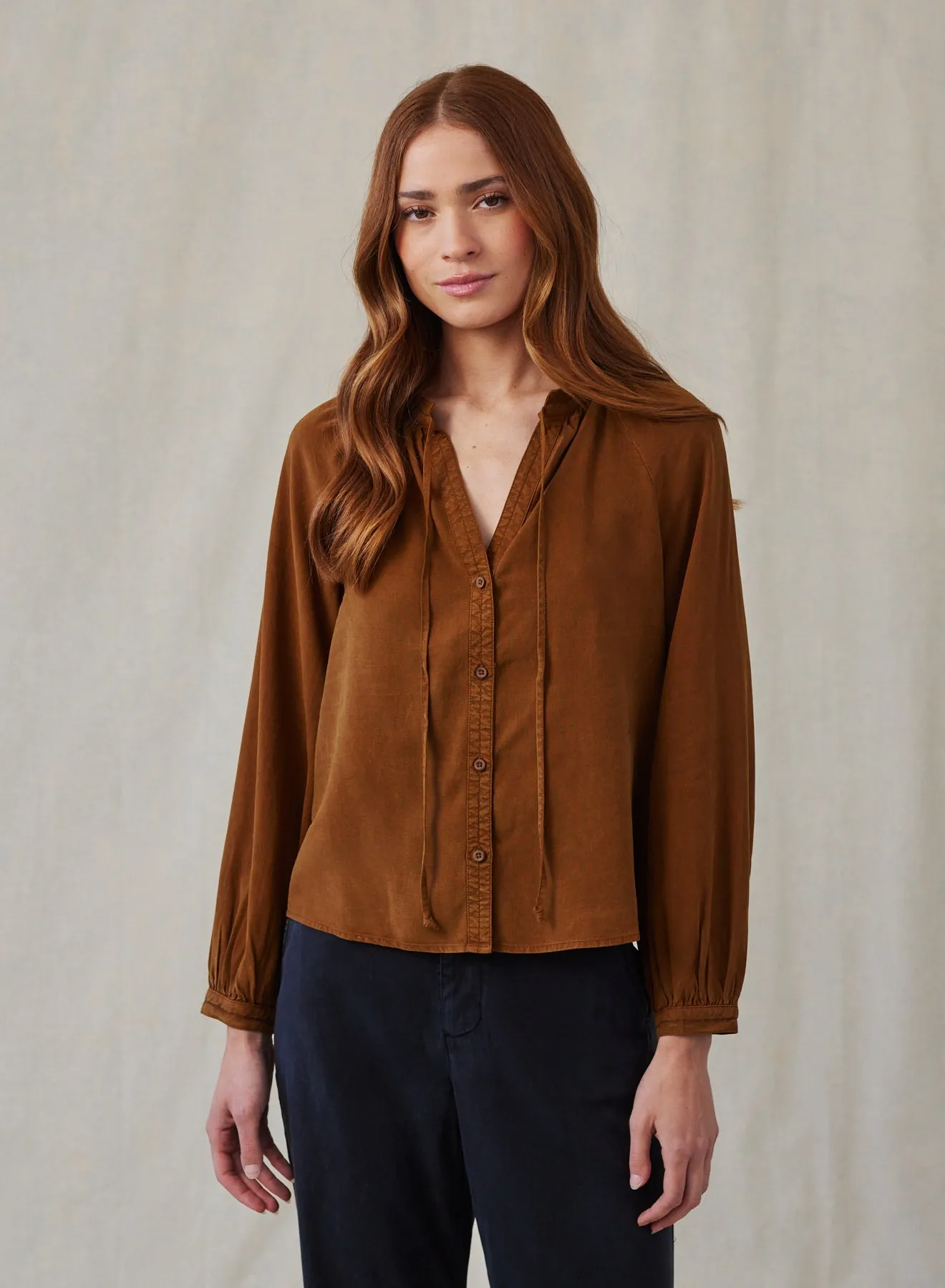 Full Sleeve Raglan Button Down - Twilight Gold sold by Bella Dahl