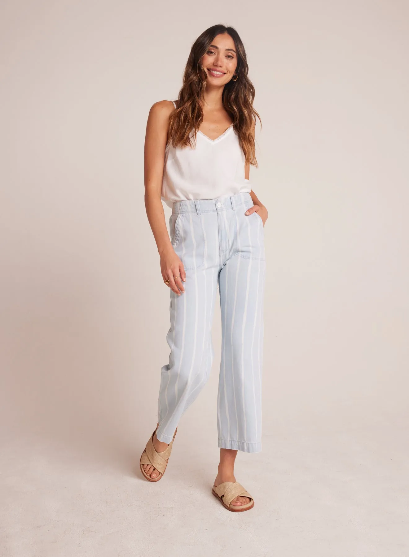 Blakely Utility Wide Leg Crop - Bleach Stripe Wash sold by Bella Dahl product image thumbnail 2
