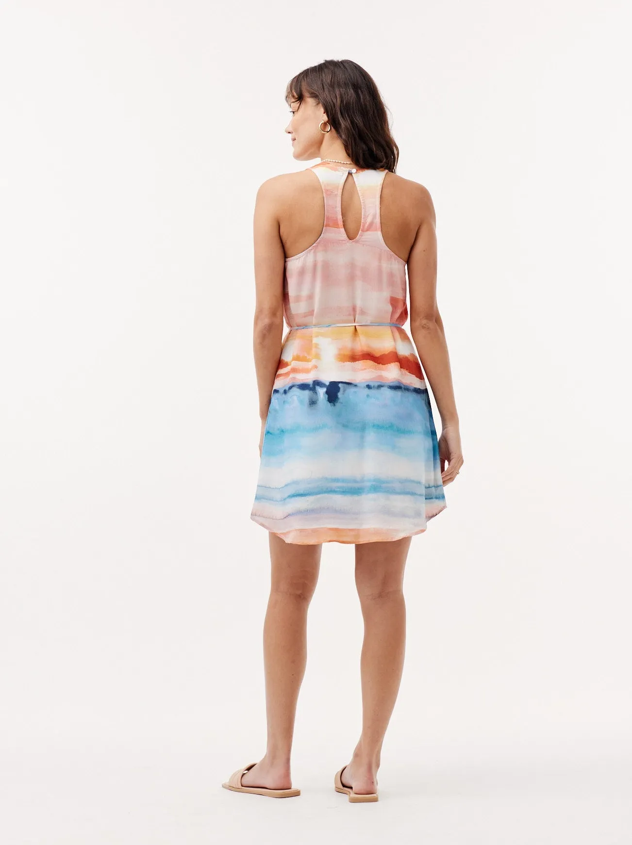Racerback Tie-Dye Mini Dress - Horizon Sunset Print sold by Bella Dahl product image thumbnail 2