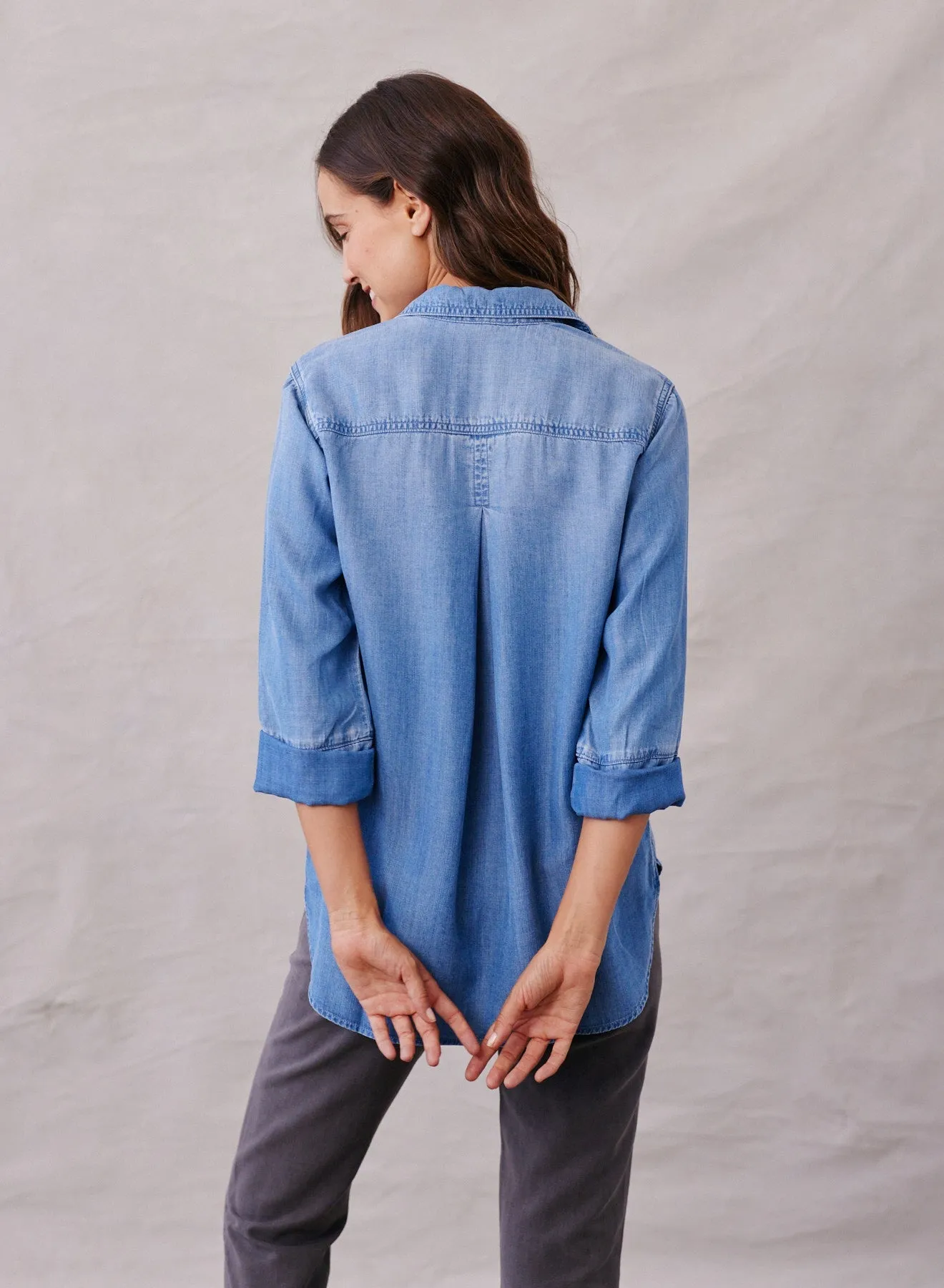 Shirt Tail Button Down - Medium Ombre Wash sold by Bella Dahl product image thumbnail 2