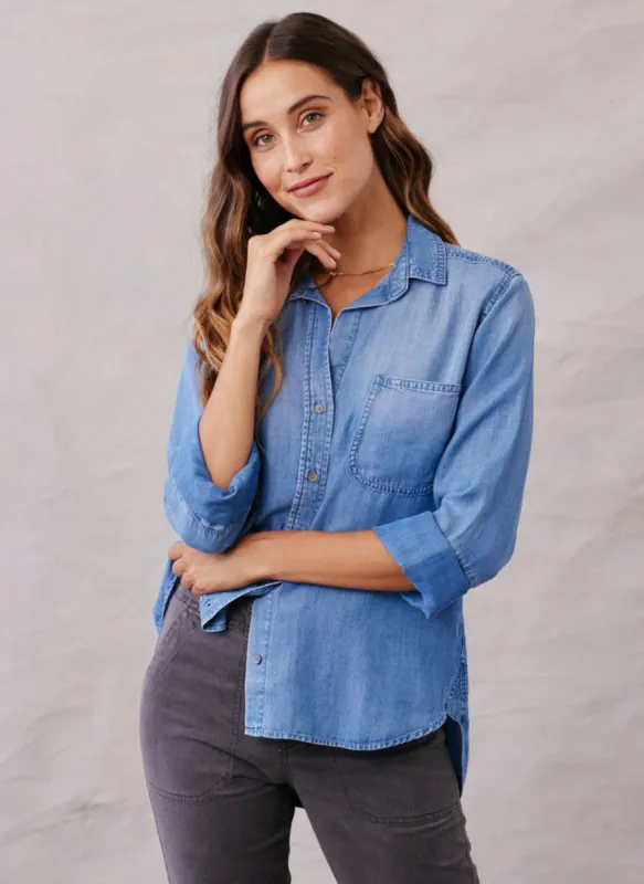 Shirt Tail Button Down - Medium Ombre Wash sold by Bella Dahl