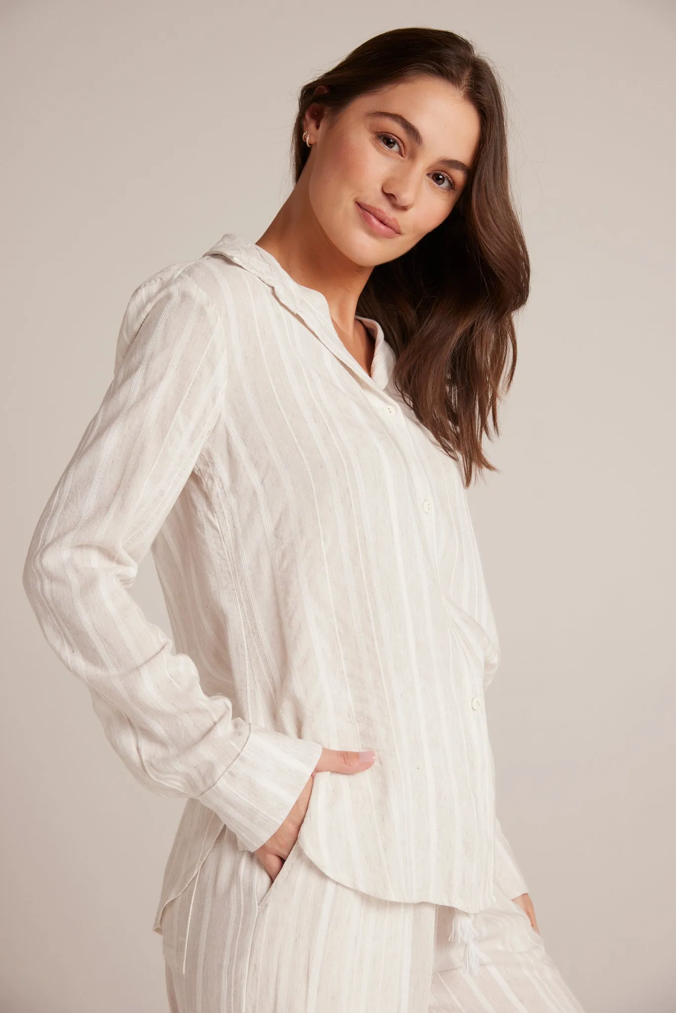 Flowy Button Down - White Sand Stripe sold by Bella Dahl product image thumbnail 3