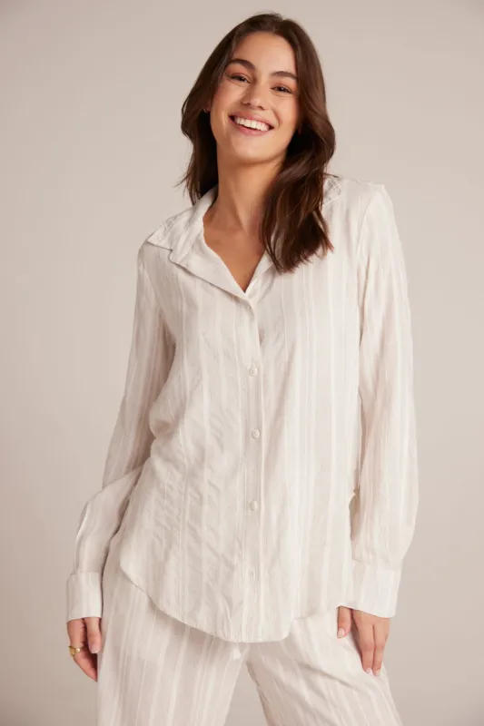 Flowy Button Down - White Sand Stripe sold by Bella Dahl