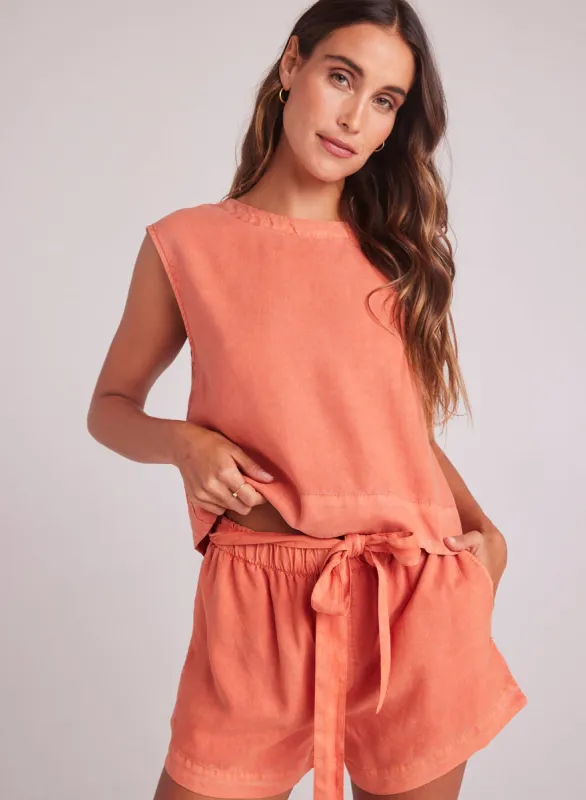 Boxy Button Back Top - Clay Oasis sold by Bella Dahl