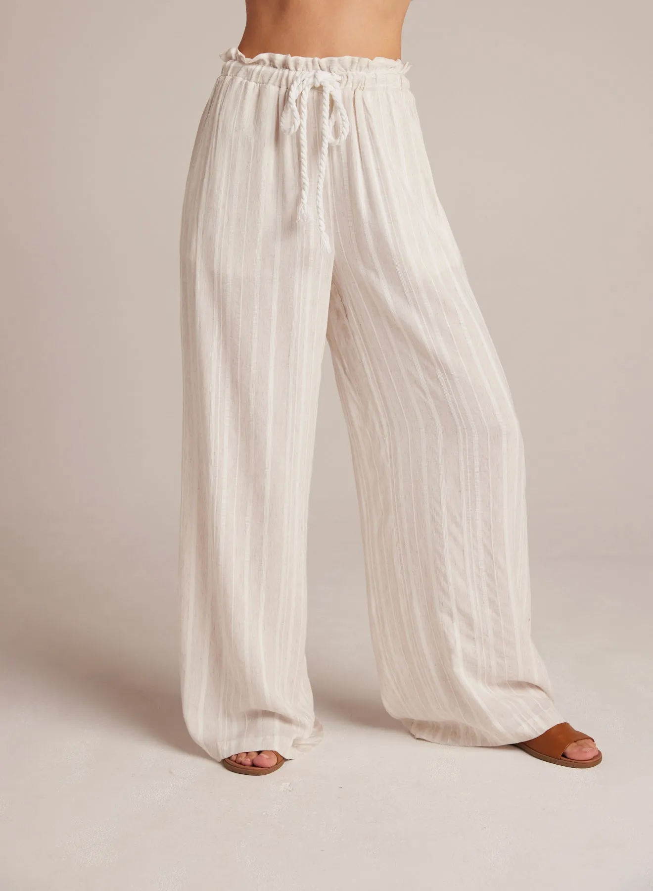 Ruffle Waist Wide Leg - White Sand Stripe sold by Bella Dahl product image thumbnail 3