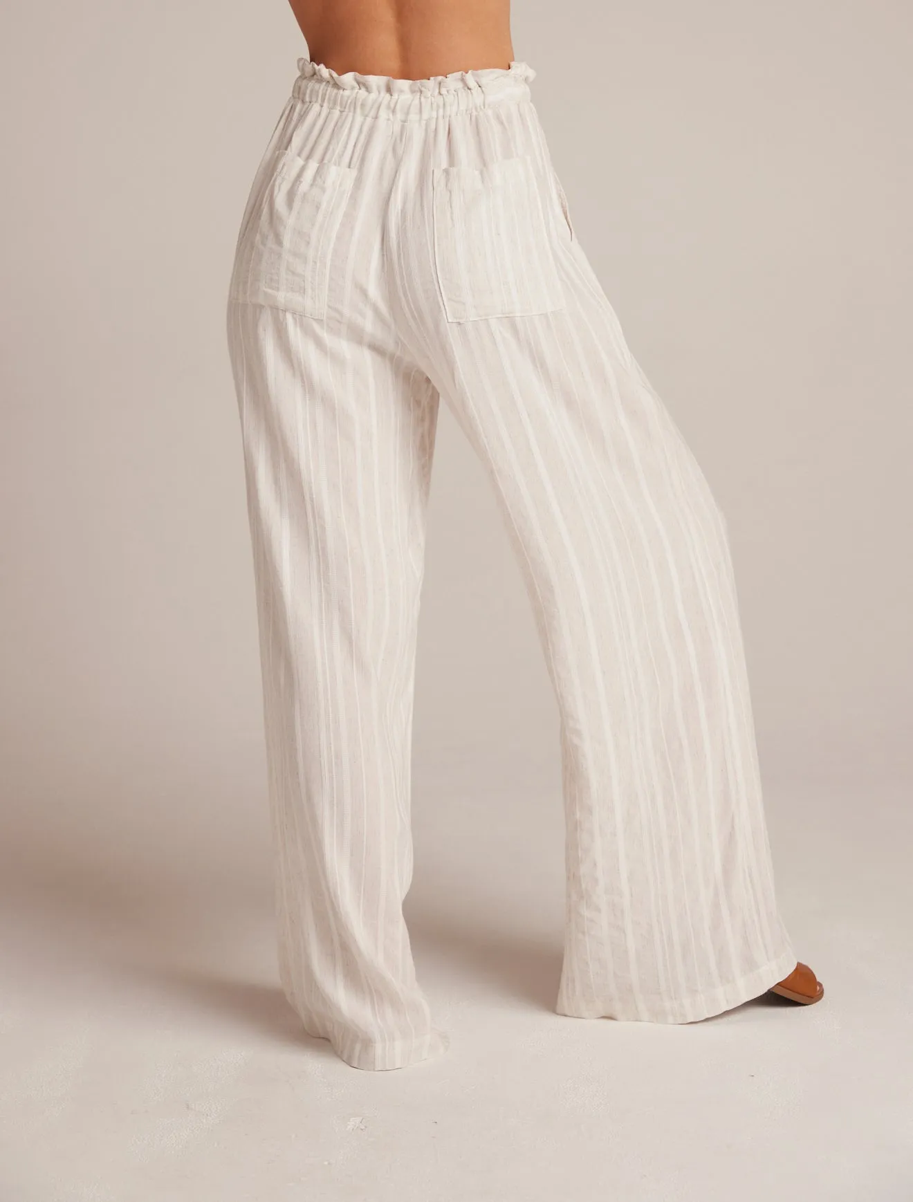 Ruffle Waist Wide Leg - White Sand Stripe sold by Bella Dahl product image thumbnail 4
