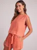 Boxy Button Back Top - Clay Oasis sold by Bella Dahl