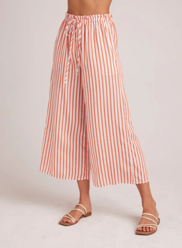 Ruffle Waist Wide Leg Crop - Sunset Blaze Stripe sold by Bella Dahl