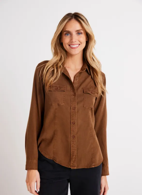 Long Sleeve Seamed Shirt - Twilight Gold made by Bella Dahl