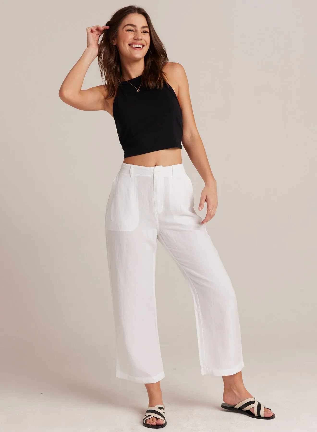 Blakely Utility Wide Leg Crop - White sold by Bella Dahl