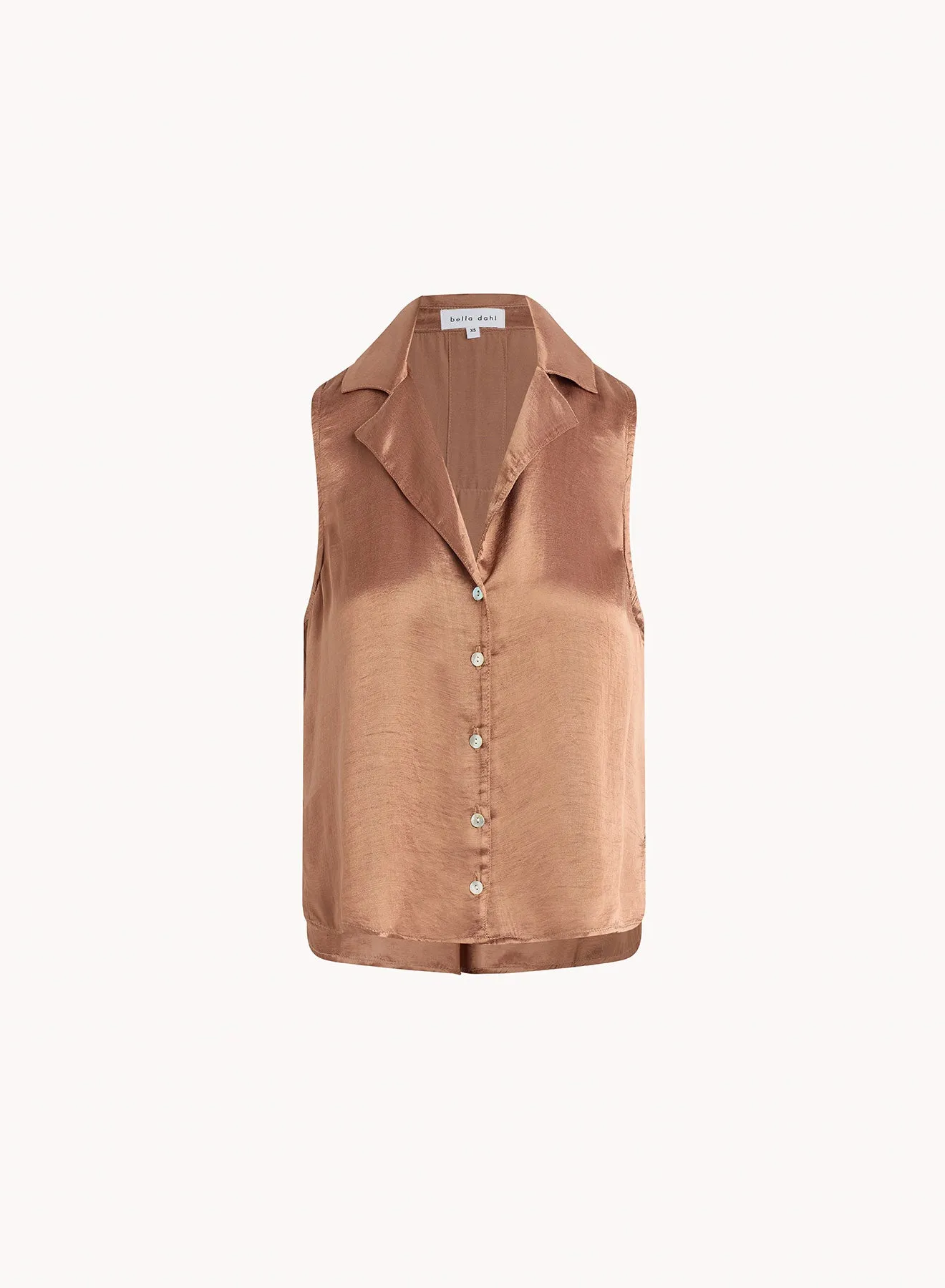 Sleeveless Notch Collar Button Down - Curacao Coconut sold by Bella Dahl