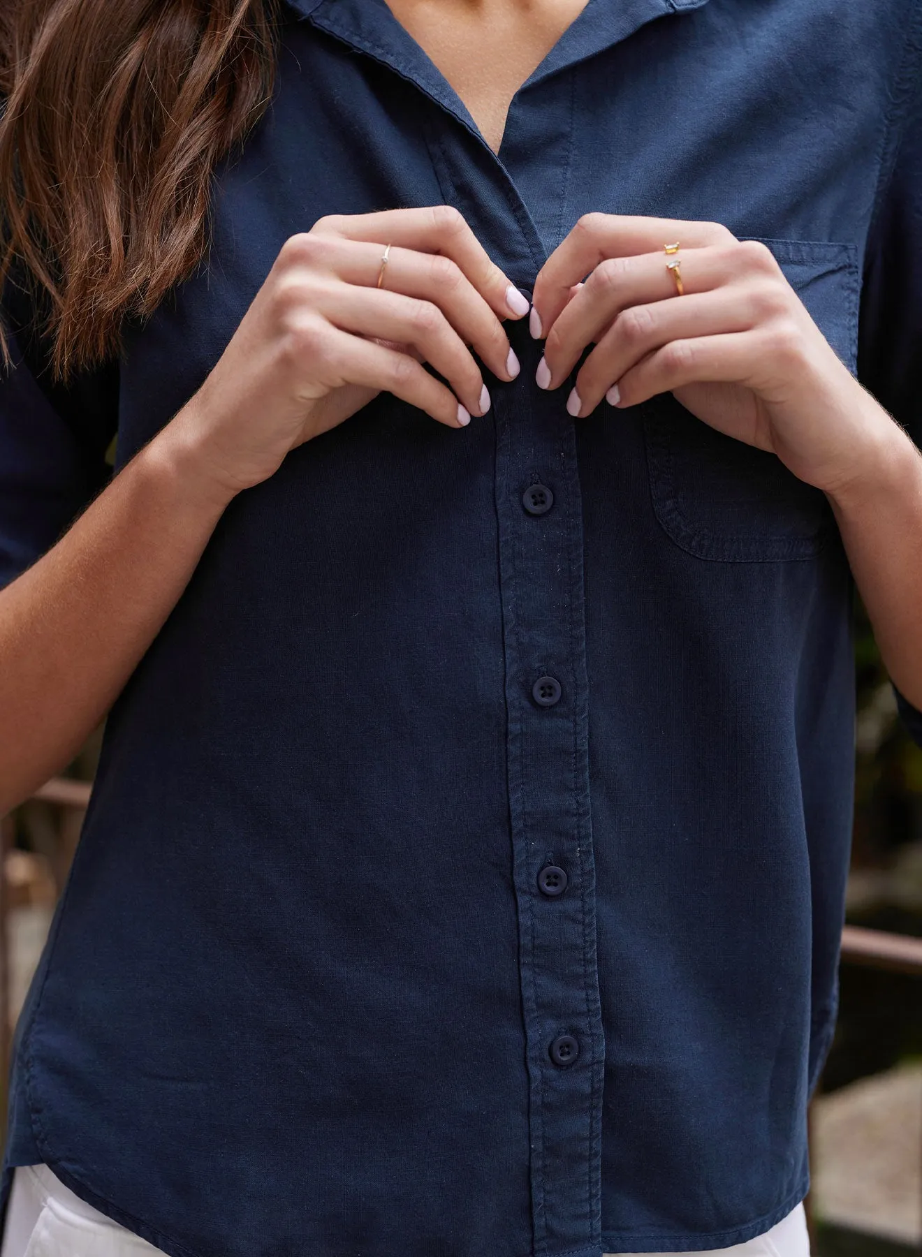 Shirt Tail Button Down - Endless Sea sold by Bella Dahl product image thumbnail 3