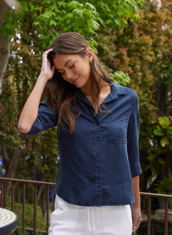 Shirt Tail Button Down - Endless Sea sold by Bella Dahl