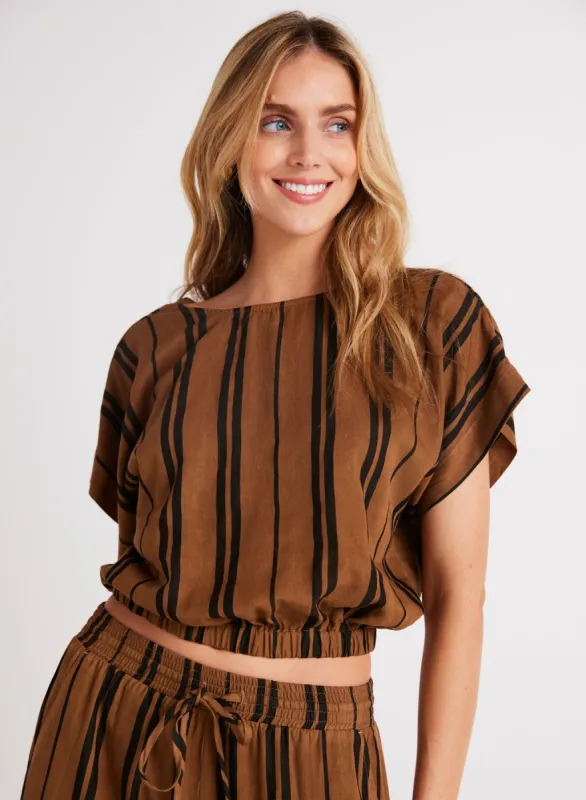 Elastic Waist Blouse - Gilded Brown sold by Bella Dahl