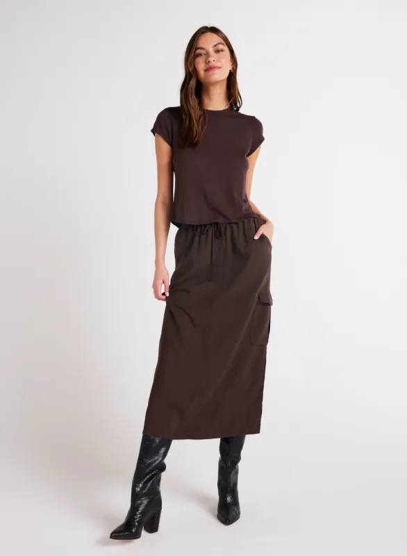 Cargo Midi Skirt - Chestnut Brown sold by Bella Dahl