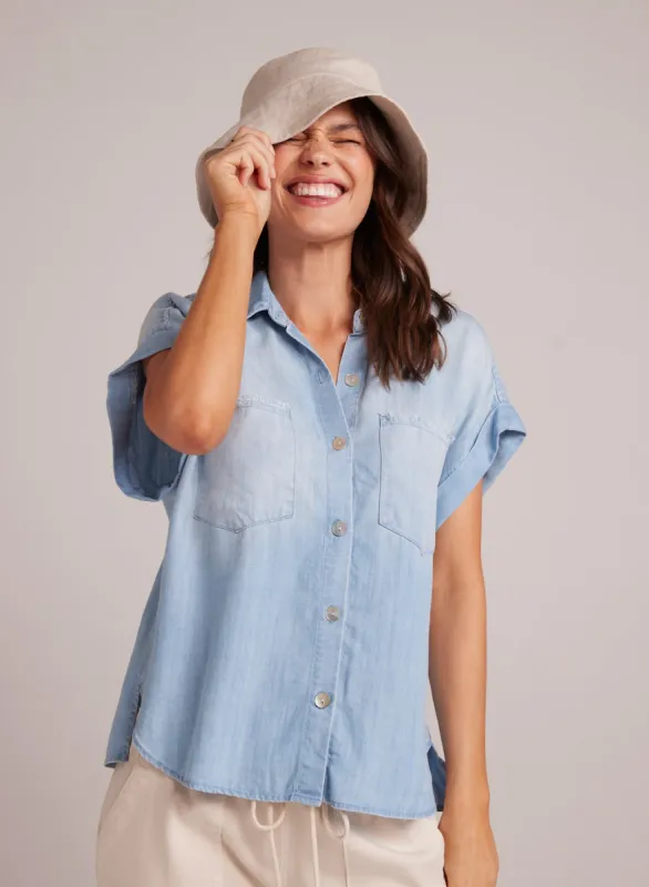 Two Pocket Tencel Camp Shirt - Caribbean Wash sold by Bella Dahl