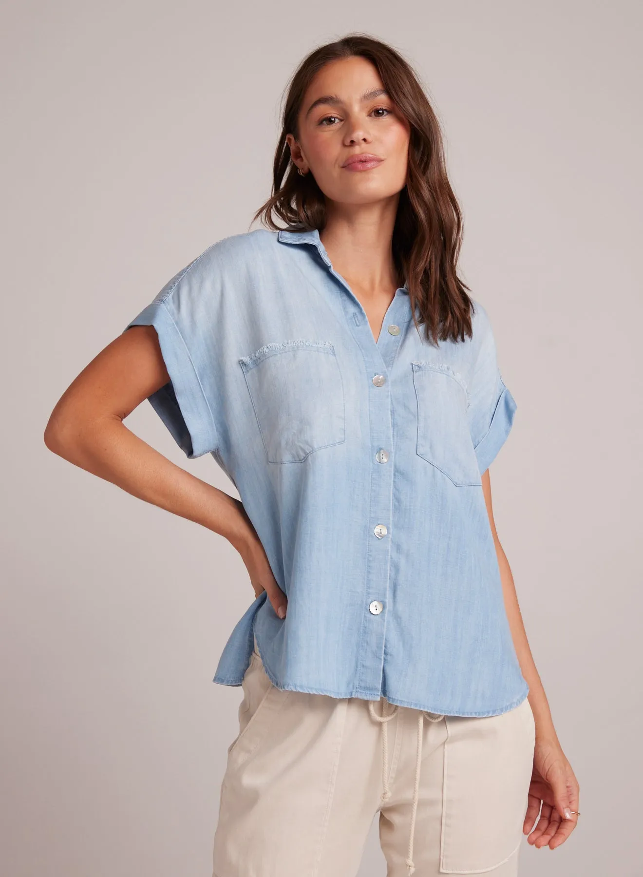 Two Pocket Tencel Camp Shirt - Caribbean Wash sold by Bella Dahl product image thumbnail 4