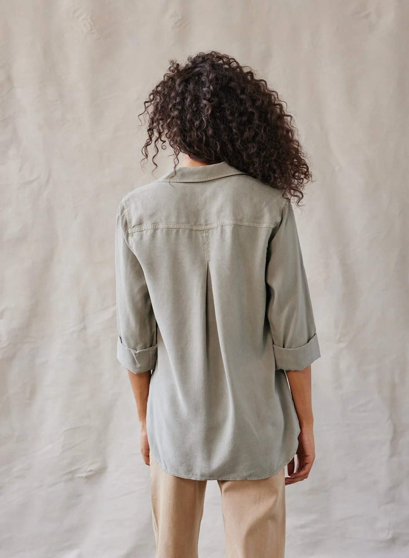 Shirt Tail Button Down - Soft Army sold by Bella Dahl product image thumbnail 2
