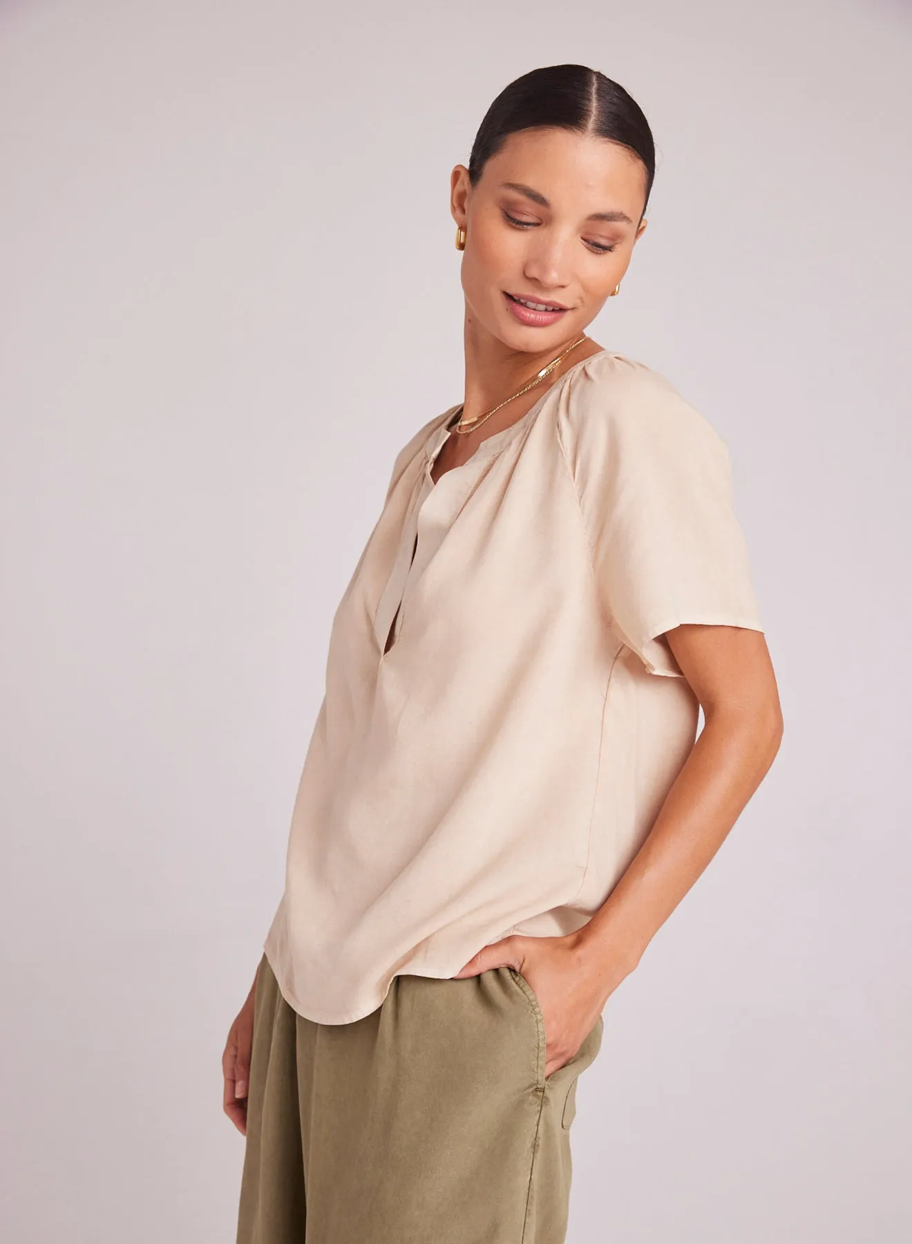 Flowy Short Sleeve Pullover - Summer Khaki sold by Bella Dahl product image thumbnail 3