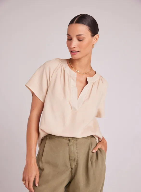 Flowy Short Sleeve Pullover - Summer Khaki sold by Bella Dahl