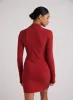 Mini Mock Neck Dress - Red Mahogany sold by Bella Dahl