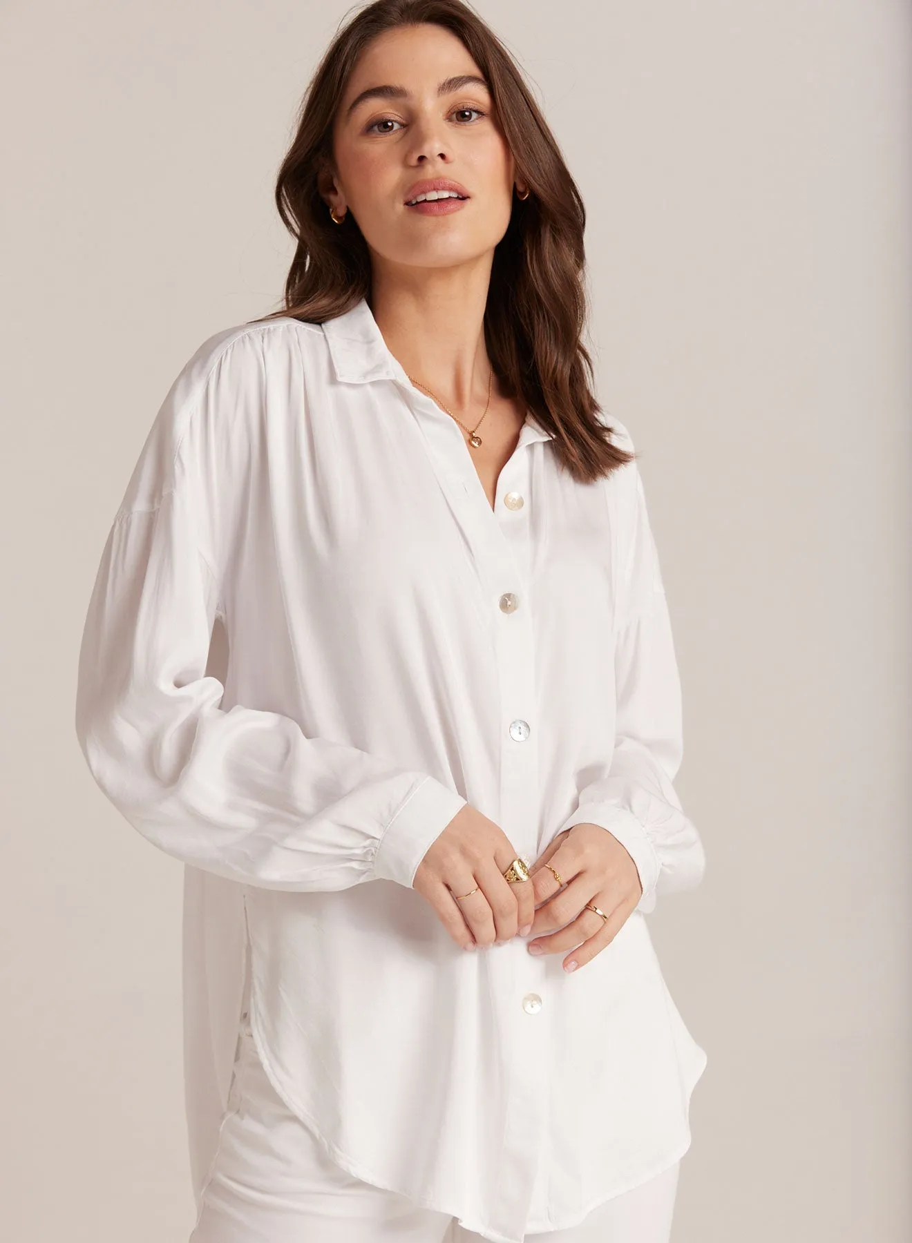 Flowy Beach Shirt - White sold by Bella Dahl